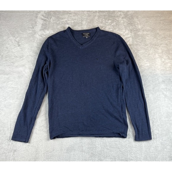 Abercrombie & Fitch V Neck Sweater Men's M Blue Preppy - Picture 1 of 6